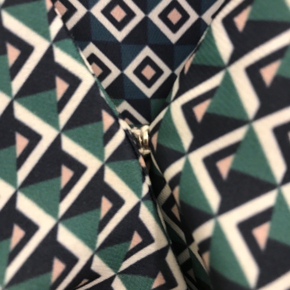 Parker Geometric Wrap Blouse tank XS green blue - Picture 4 of 10
